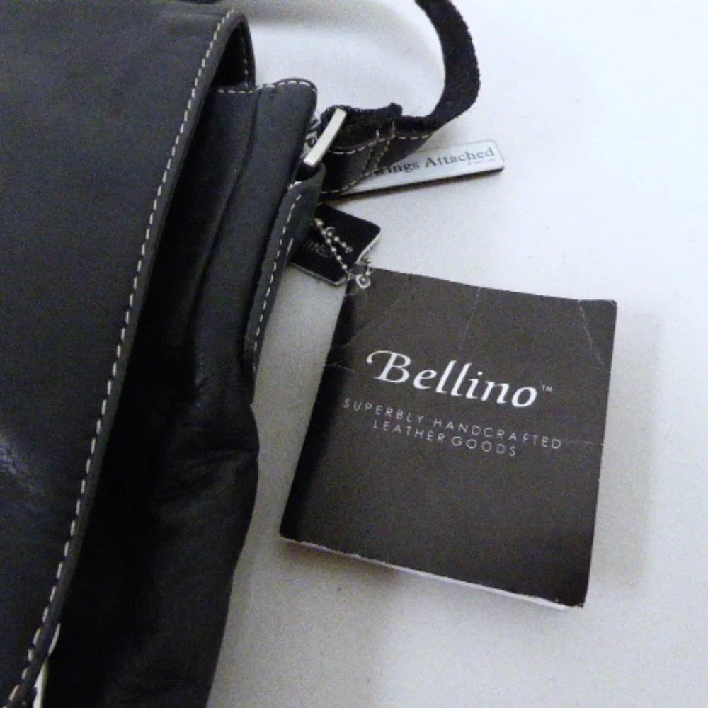 Bellino Paramount Pictures computer black leather bag messenger